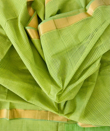 Mangalgiri Handwoven Cotton Saree | Green | Ships from California
